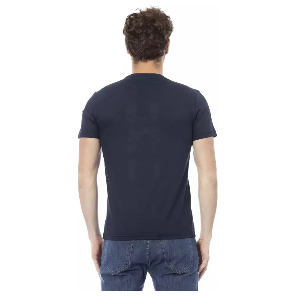 Baldinini Trend Blue Cotton T-Shirt For Elevated Style