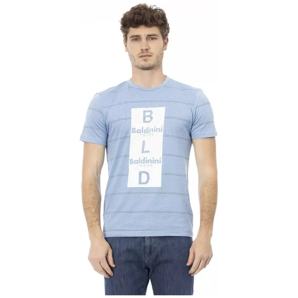 Baldinini Light Blue Cotton T-Shirt for Effortless Elegance