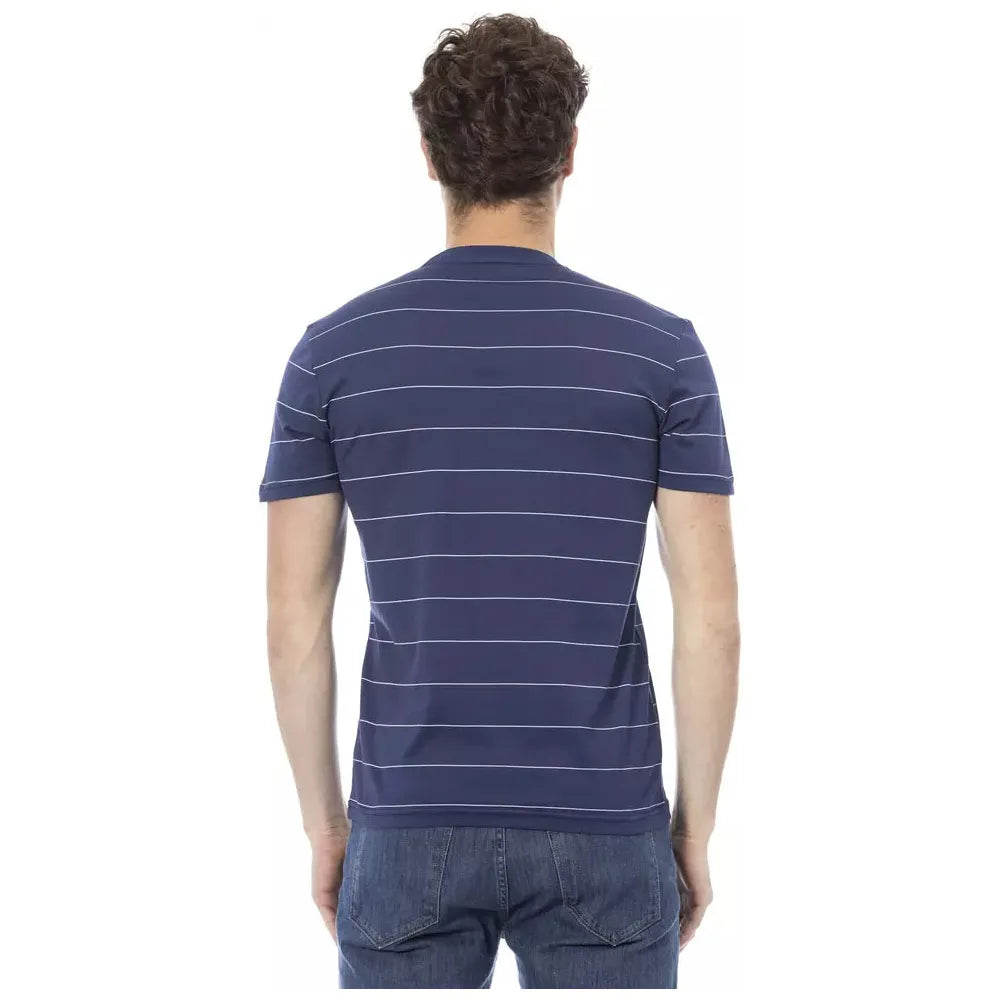 Baldinini Blue Cotton T-Shirt for Elevated Style