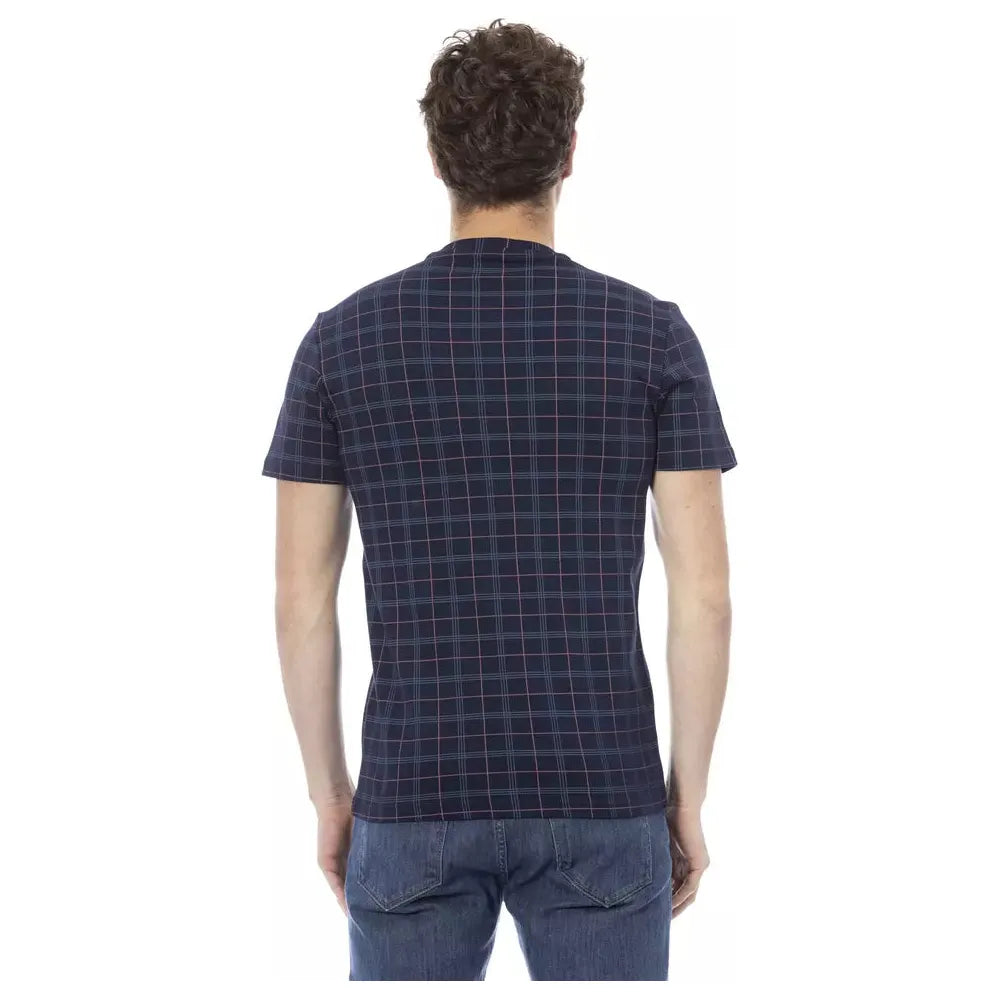 Baldinini Trend Blue Cotton T-Shirt for Effortless Elegance