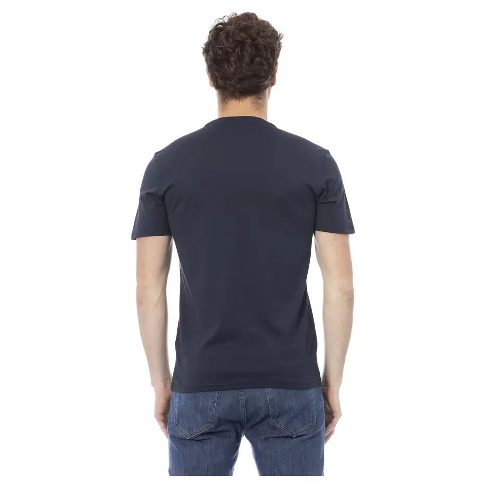 Baldinini Trend Blue Cotton T-Shirt for Elevated Style