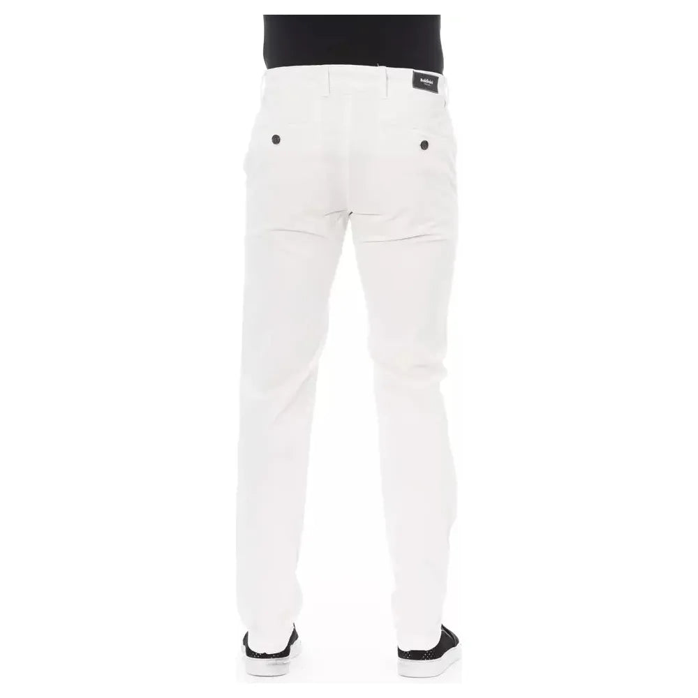 Baldinini White Cotton Chino Trouser for Effortless Elegance