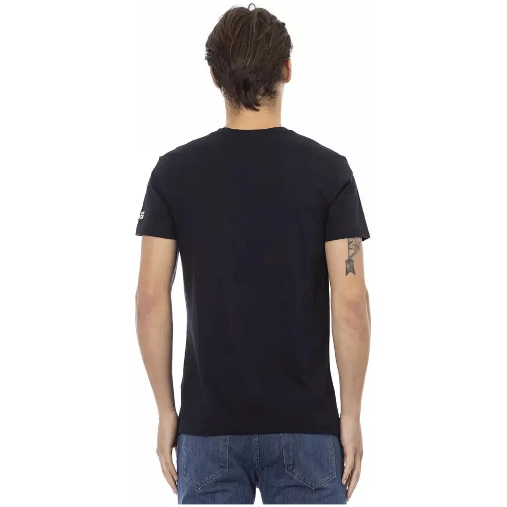 Trussardi Action Black Cotton T-Shirt for Elevated Style