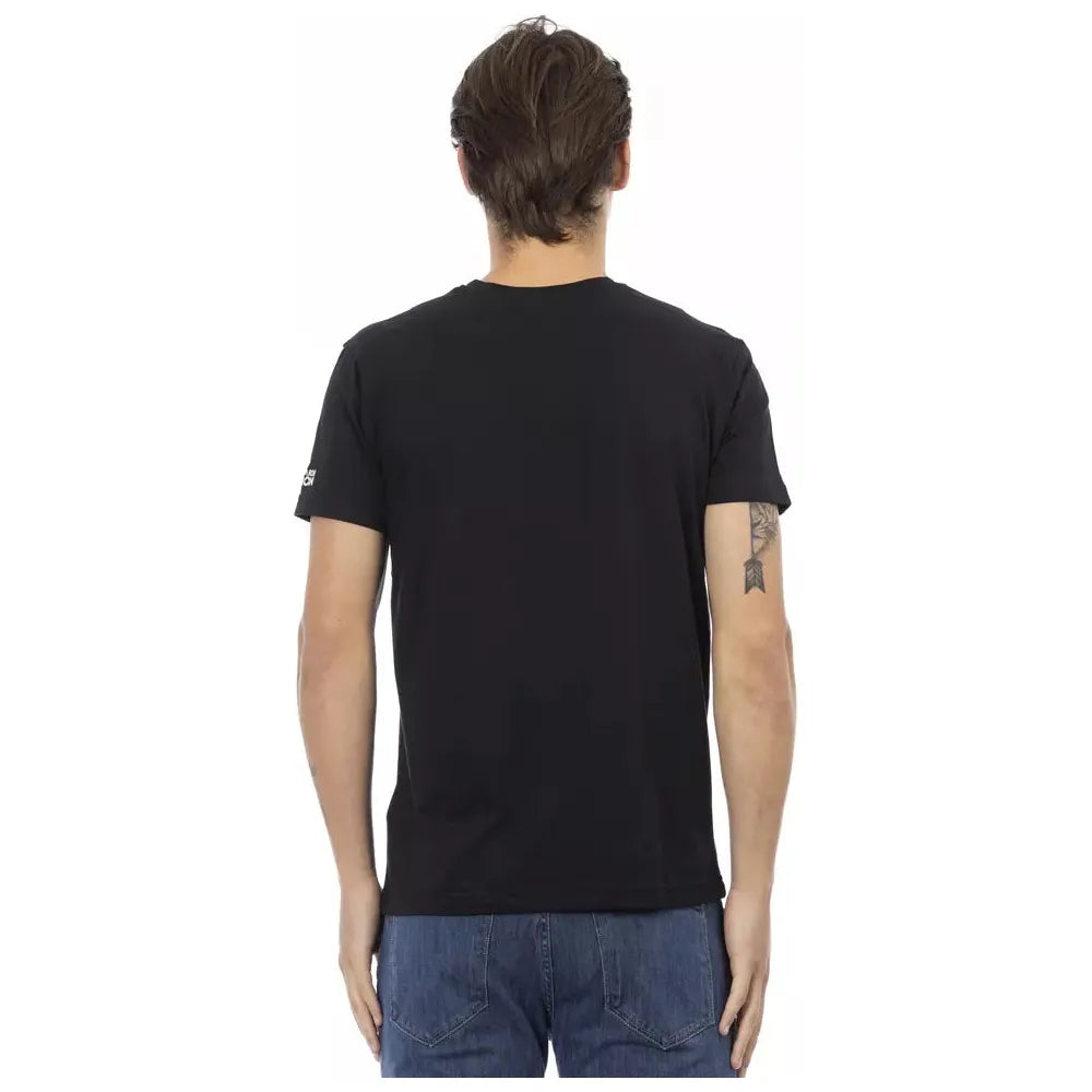 Trussardi Action Black Cotton T-Shirt for Effortless Style