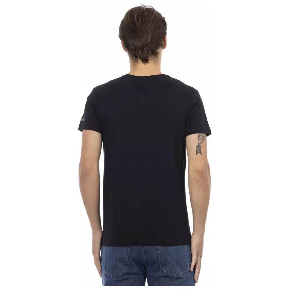 Trussardi Action Black Cotton T-Shirt for Elevated Style