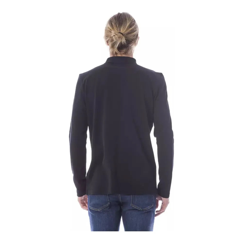 Verri Black Cotton Long Sleeve Polo Shirt Elegance