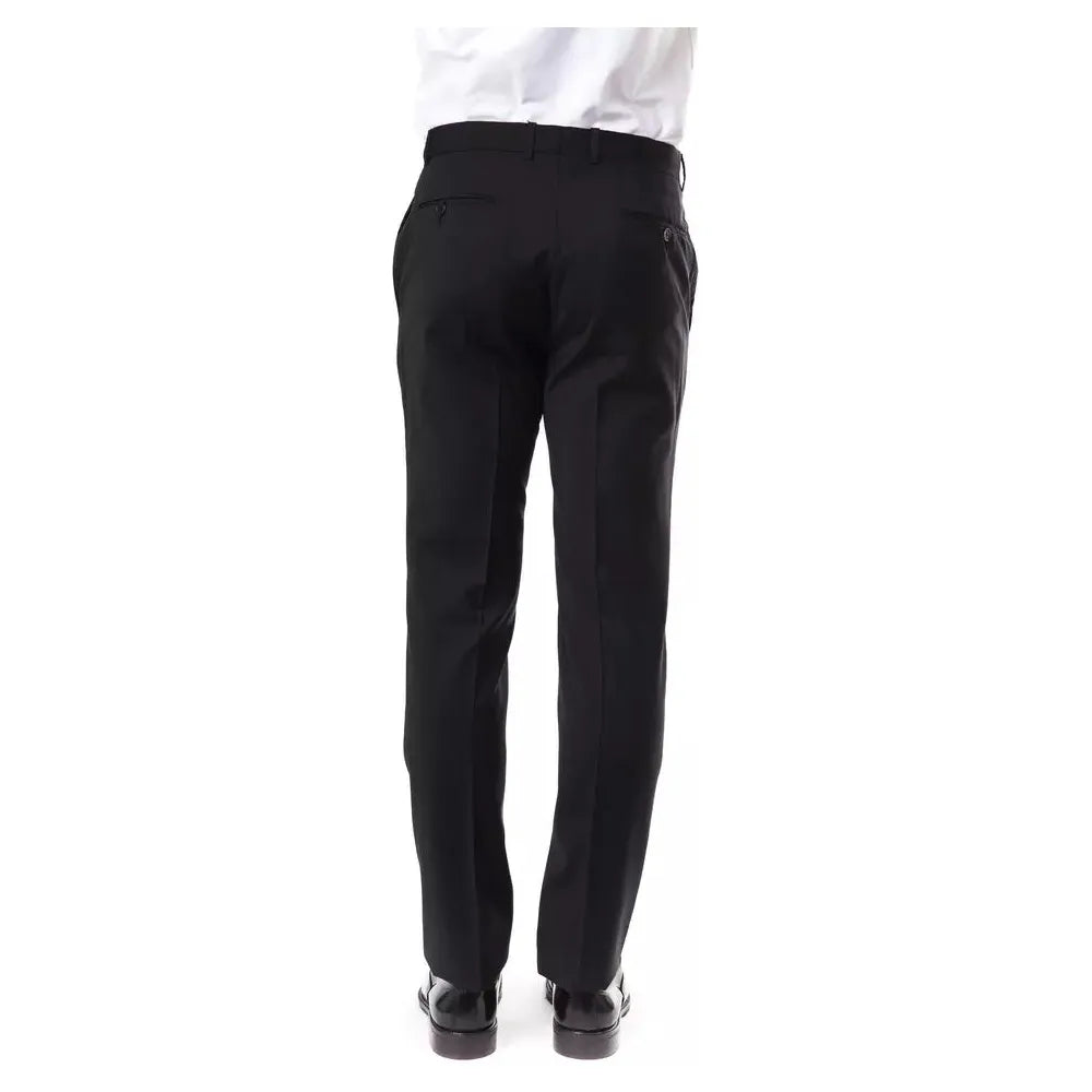 Uominitaliani Gray Wool Suit Pant for Timeless Elegance