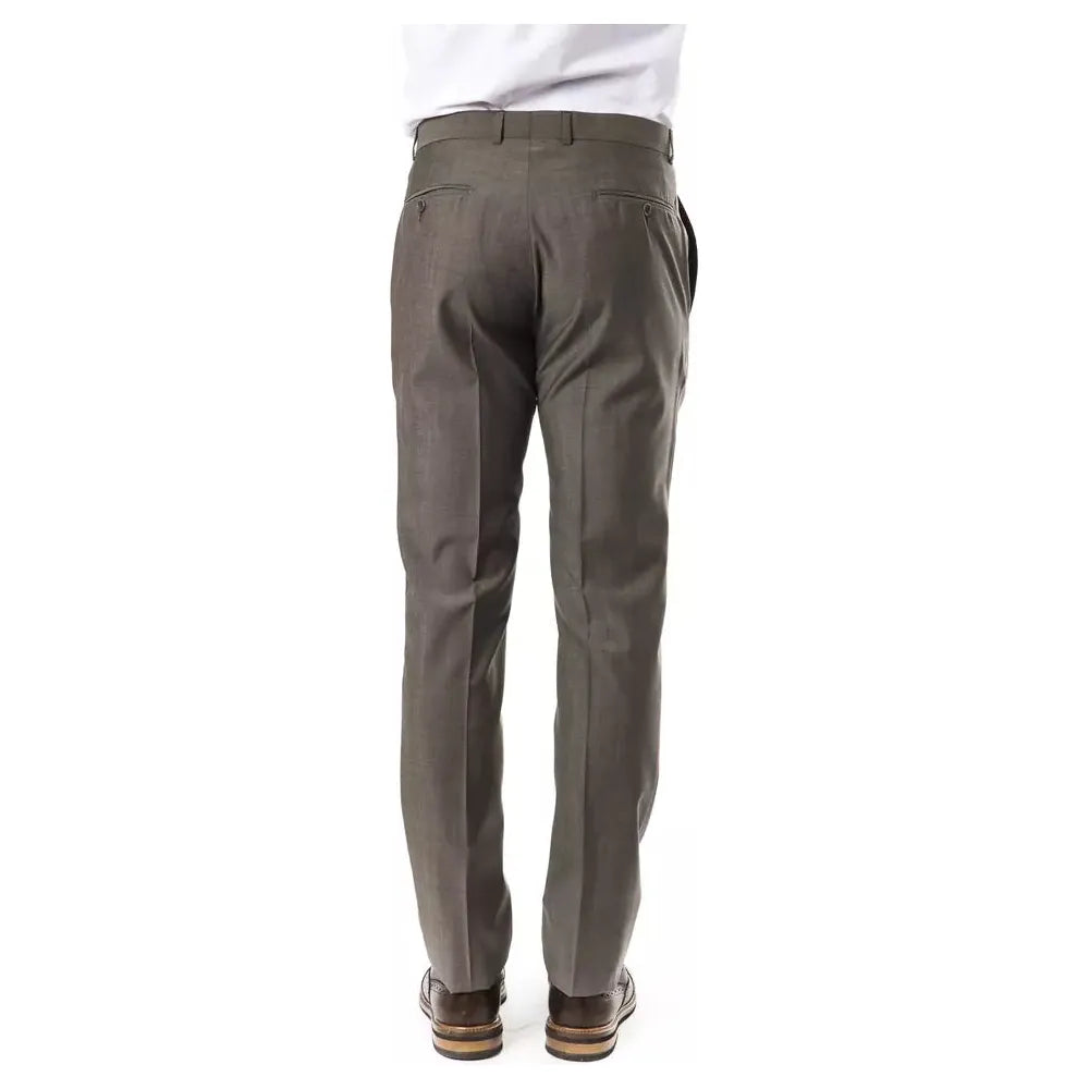 Uominitaliani Gray Wool Trouser for Elevated Style