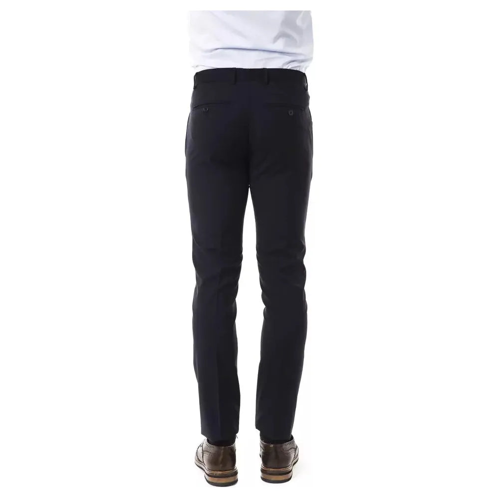 Uominitaliani Gray Wool Pant for Elevated Style