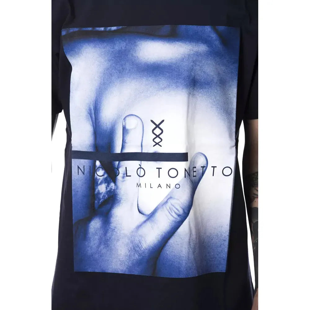 Nicolo Tonetto Blue Cotton T-Shirt for Elevated Style