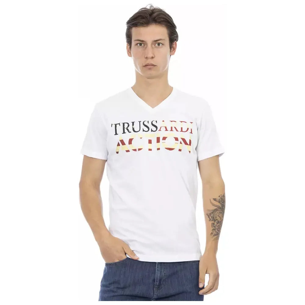 Trussardi Action White Cotton T-Shirt for Elevated Style