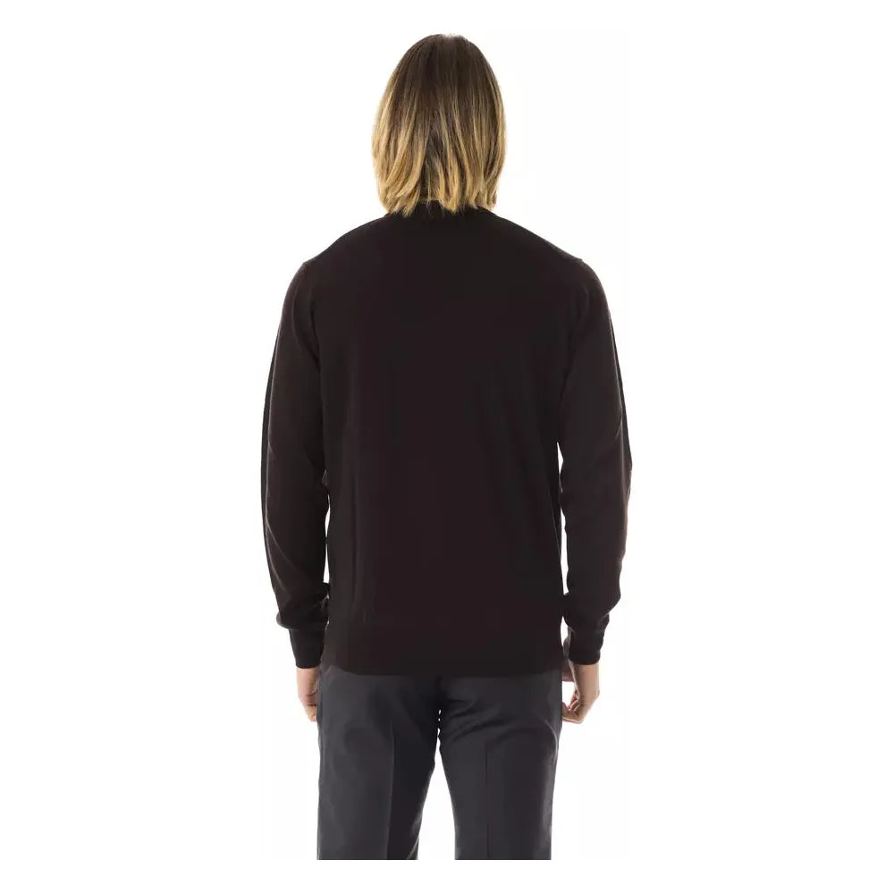 Uominitaliani Brown Merino Wool Sweater for Sophisticated Style