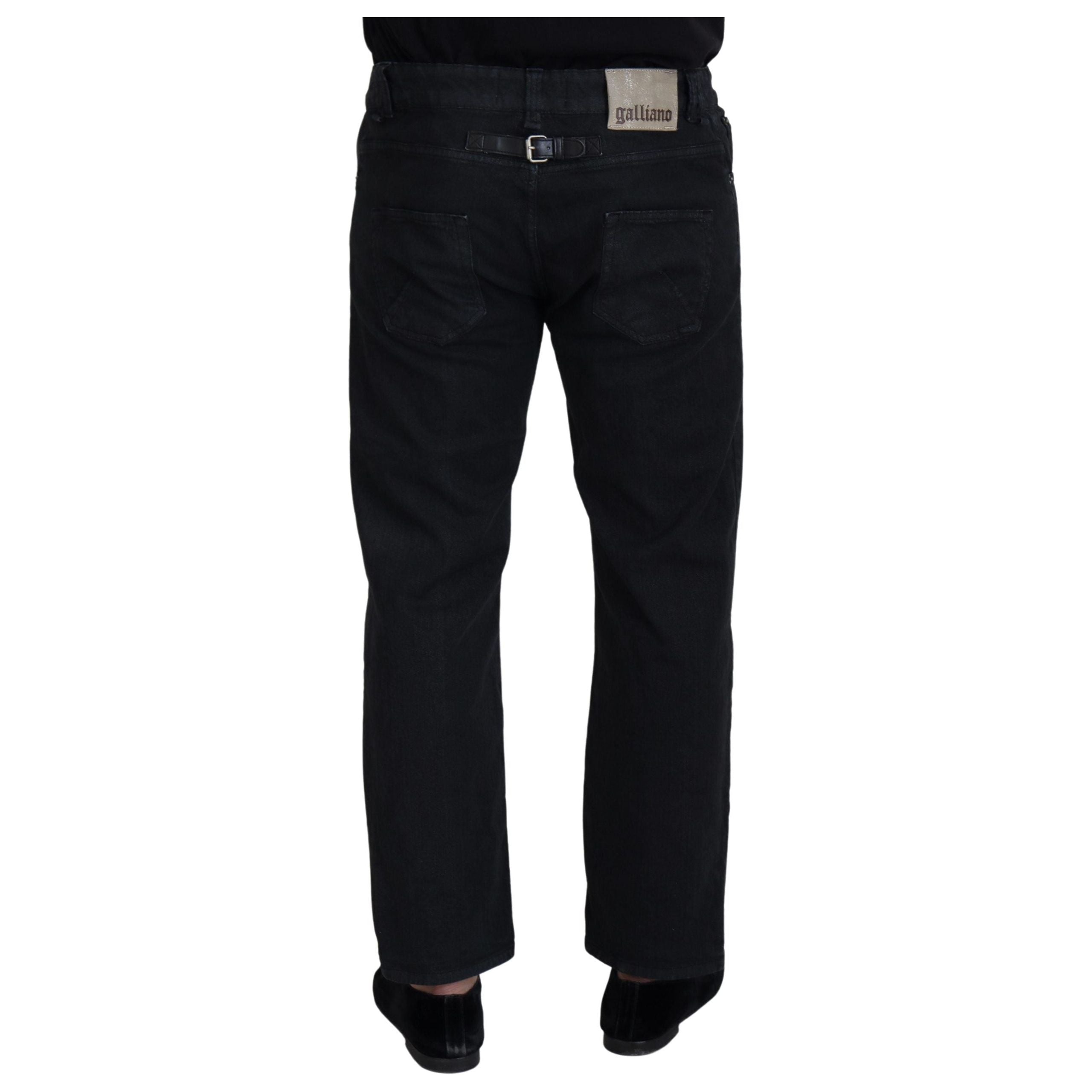 John Galliano Black Cotton Jeans for Luxury