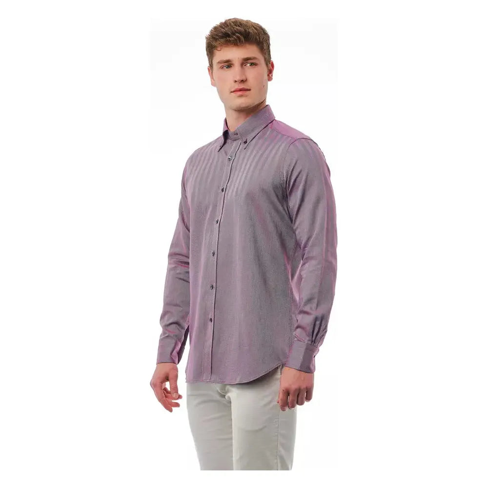 Bagutta Burgundy Cotton Shirt for Timeless Elegance
