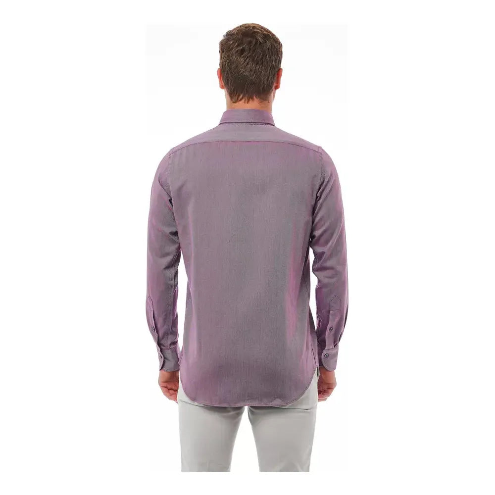 Bagutta Burgundy Cotton Shirt for Timeless Elegance