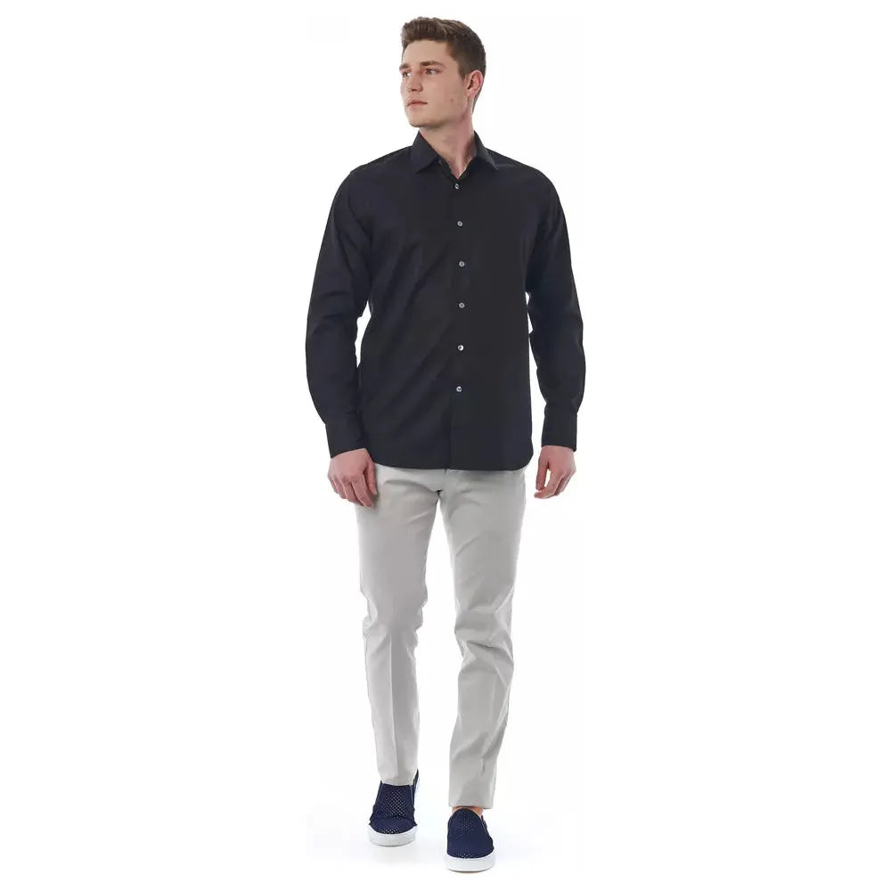 Bagutta Black Cotton Shirt - Timeless Elegance Redefined