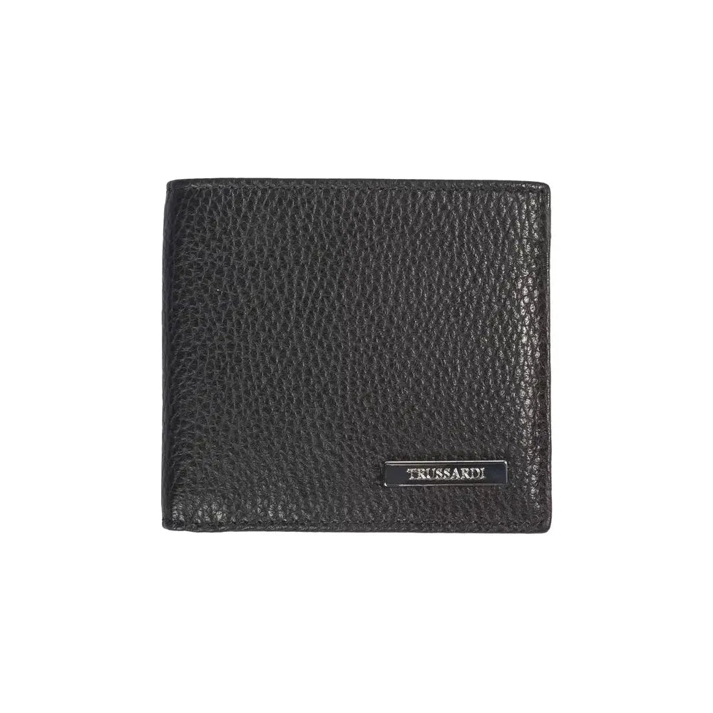 Trussardi Black Leather Wallet – Timeless Elegance Redefined
