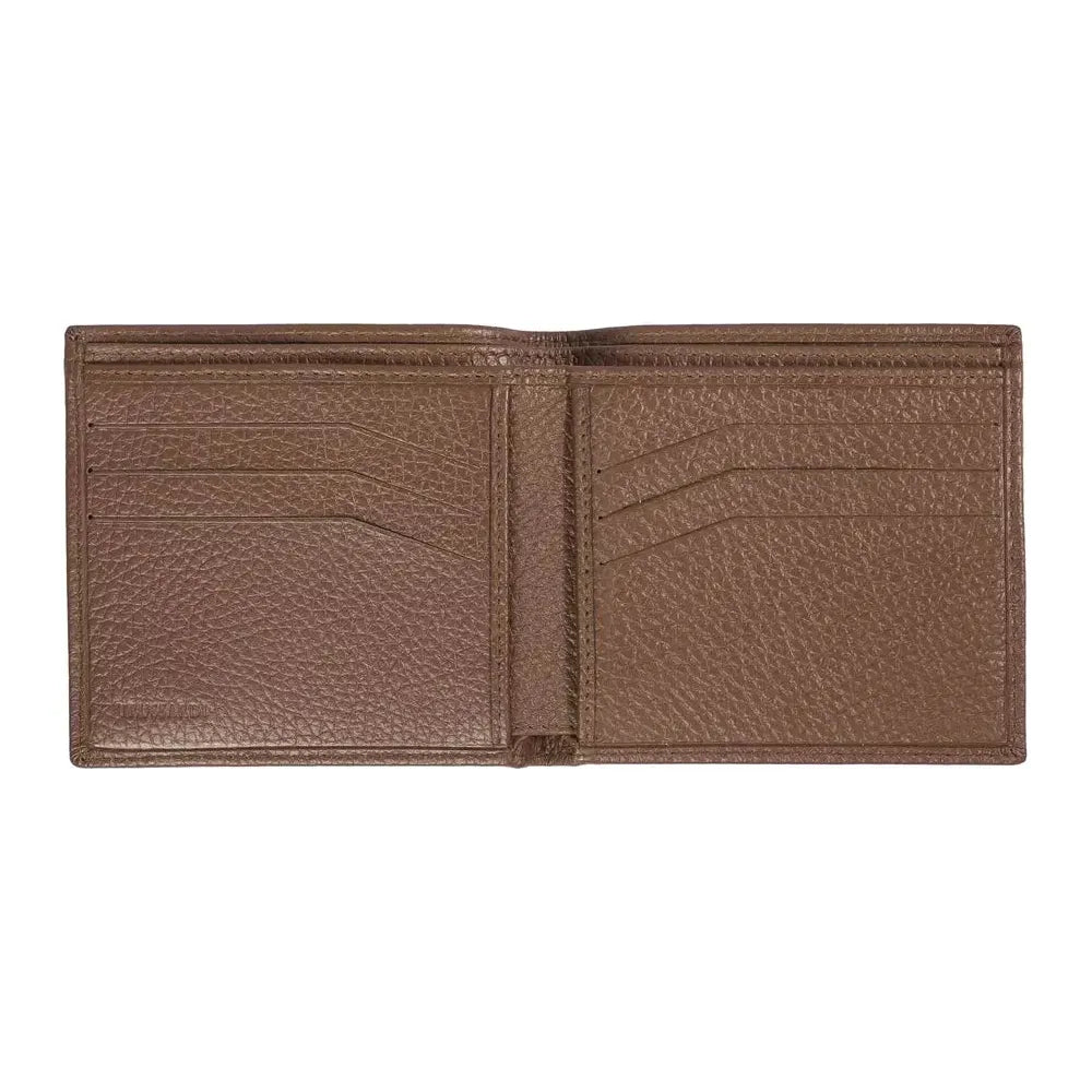 Trussardi Brown Leather Wallet with Exquisite Craftsmanship
