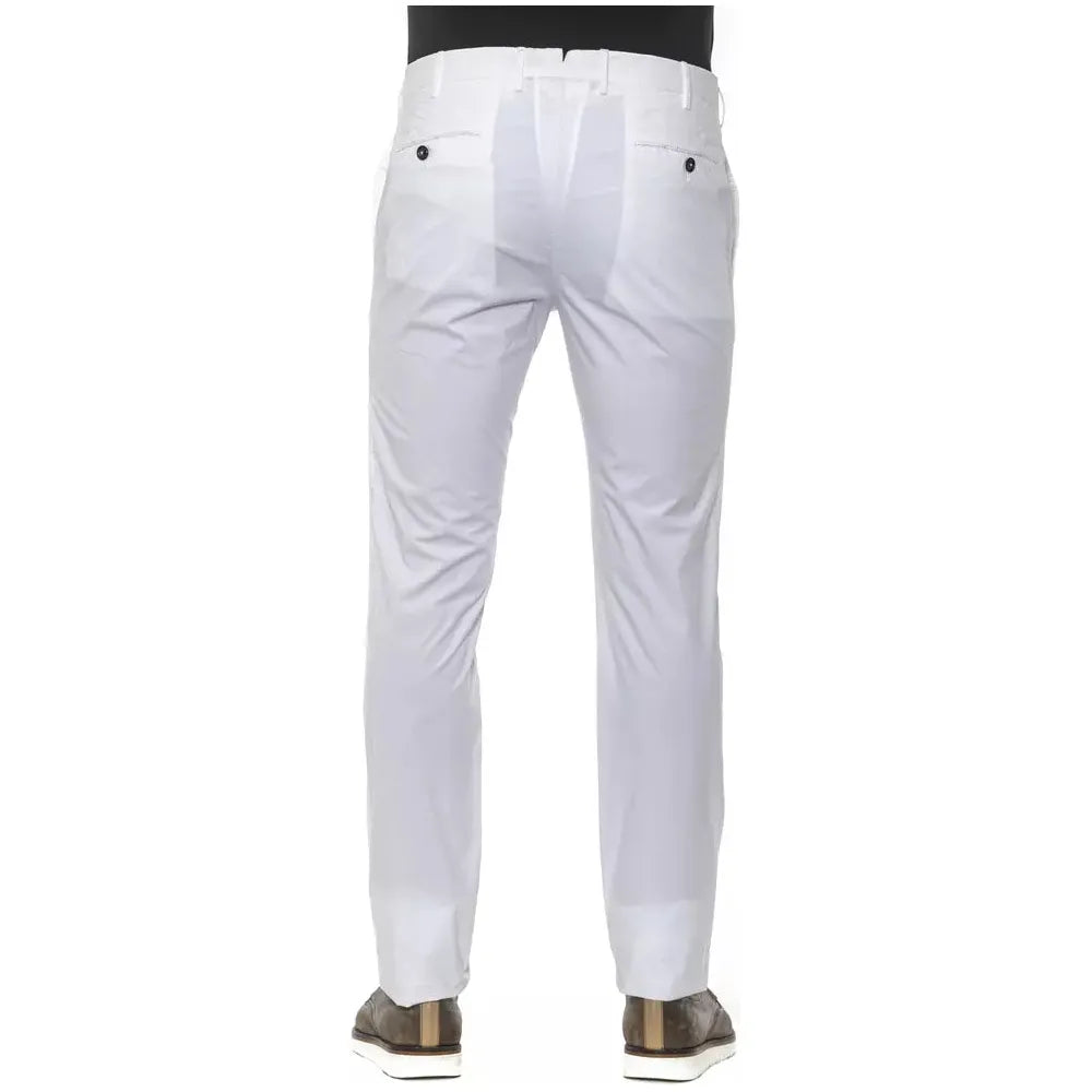PT Torino White Cotton Trouser for Elevated Style