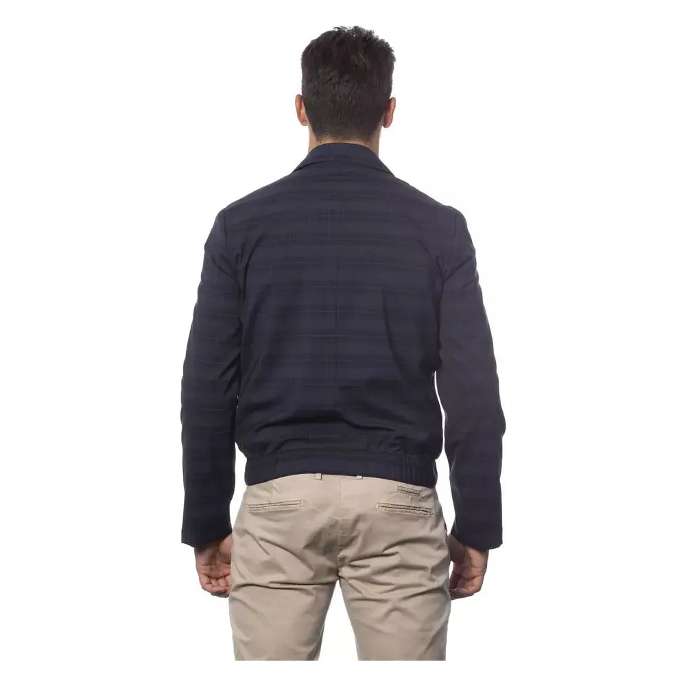 Verri Blue Wool Blend Bomber Jacket for Timeless Style