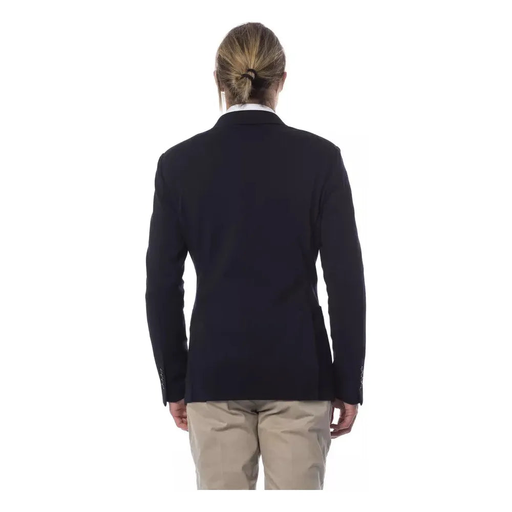 Verri Blue Viscose Blazer for Sophisticated Style