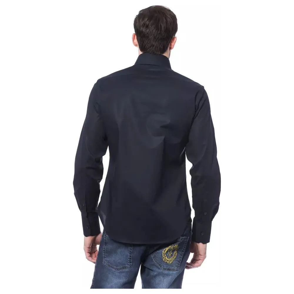 Billionaire Italian Couture Blue Cotton Shirt of Distinction