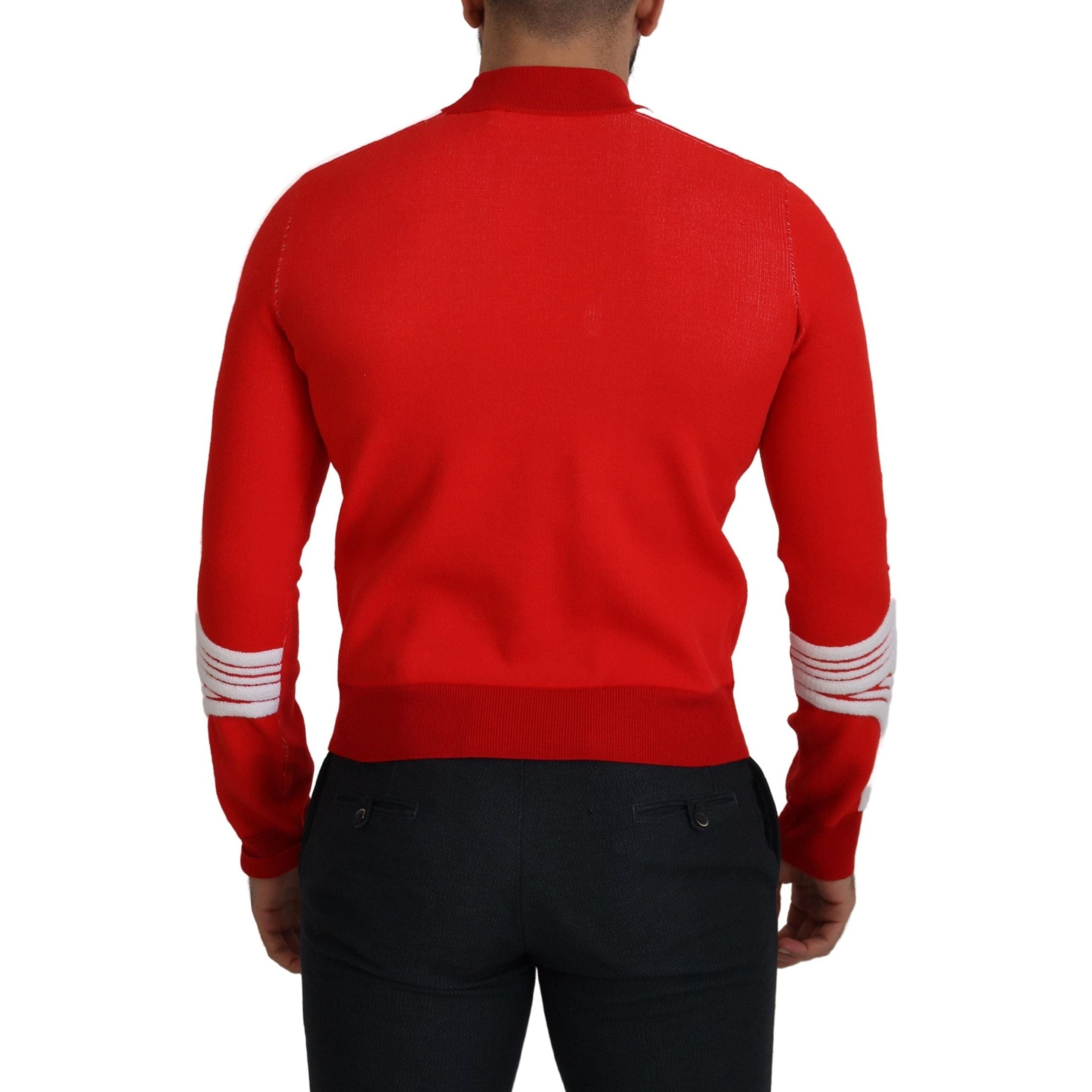 GCDS Red Wool Pullover Sweater - Timeless Italian Luxury
