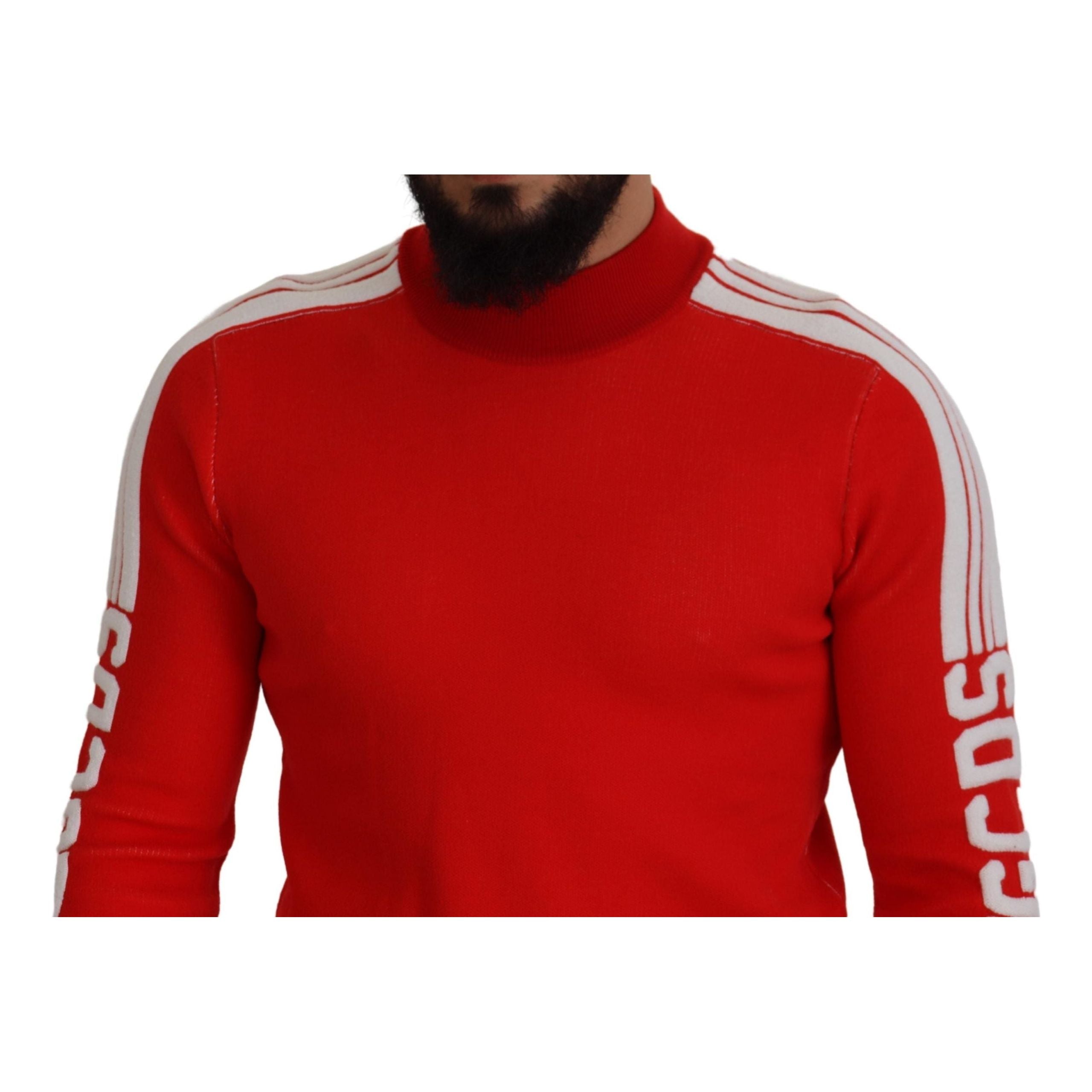 GCDS Red Wool Pullover Sweater - Timeless Italian Luxury