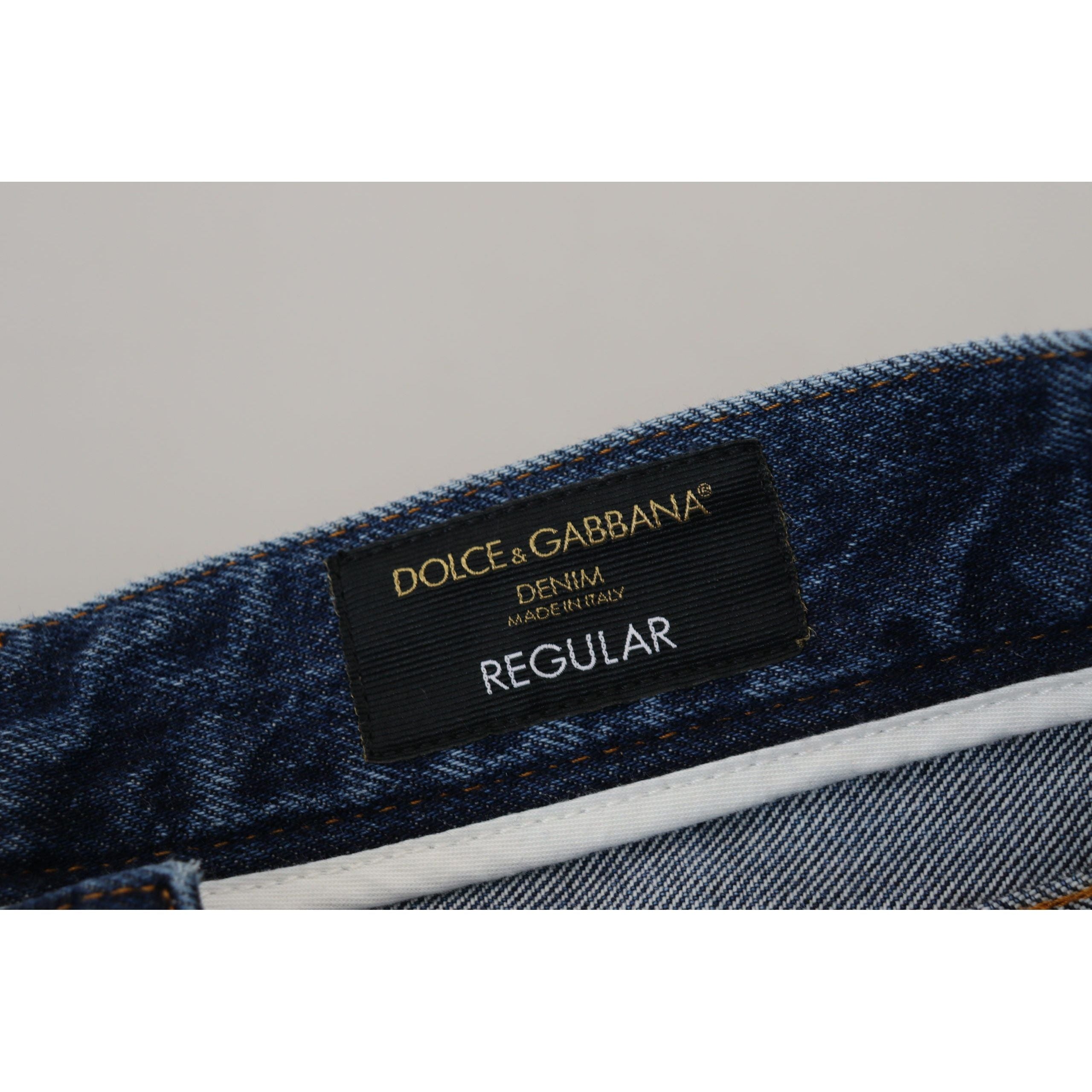 Dolce & Gabbana Blue Denim Tattered Pants for Modern Wardrobe