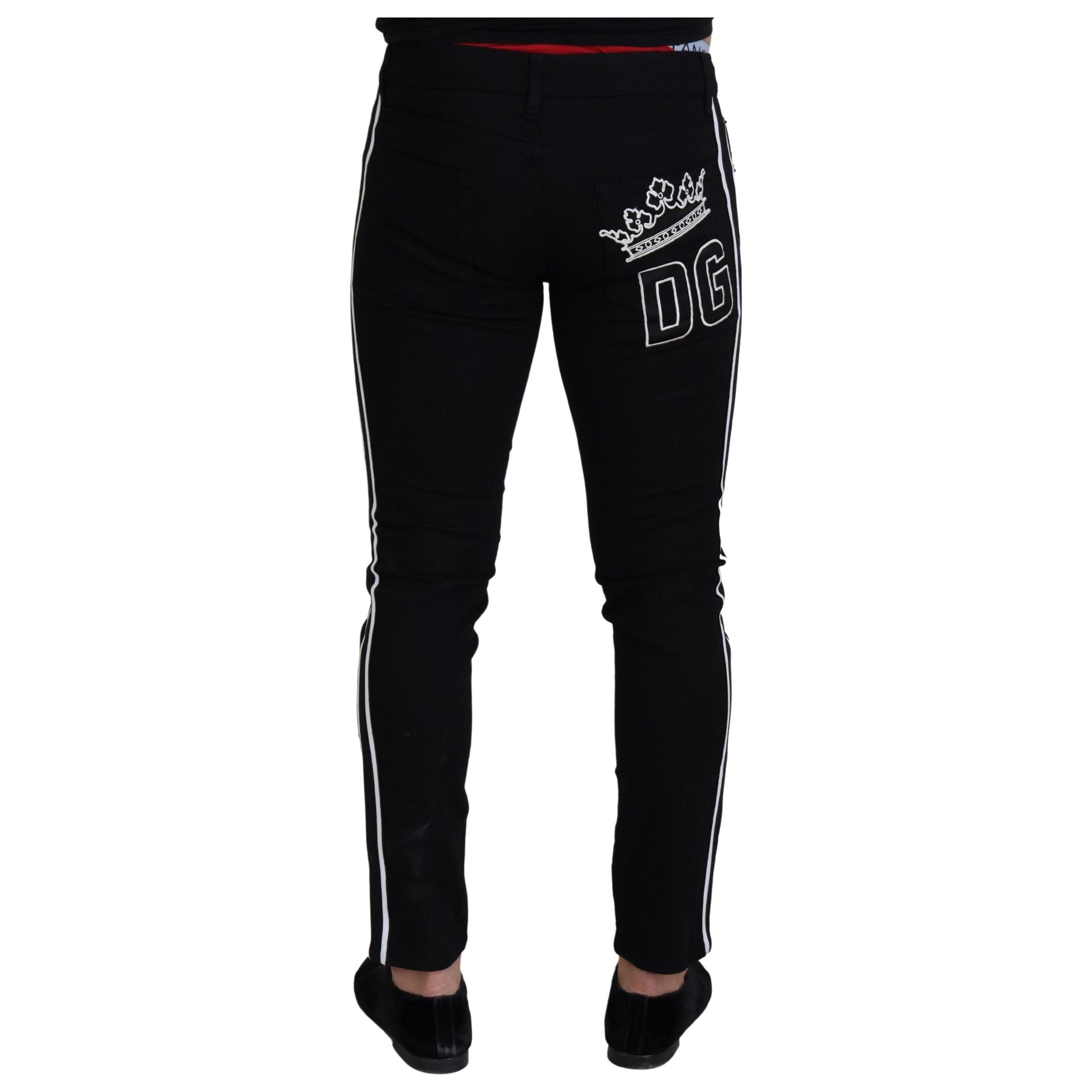 Dolce & Gabbana Black Cotton Slim Fit Denim Pants