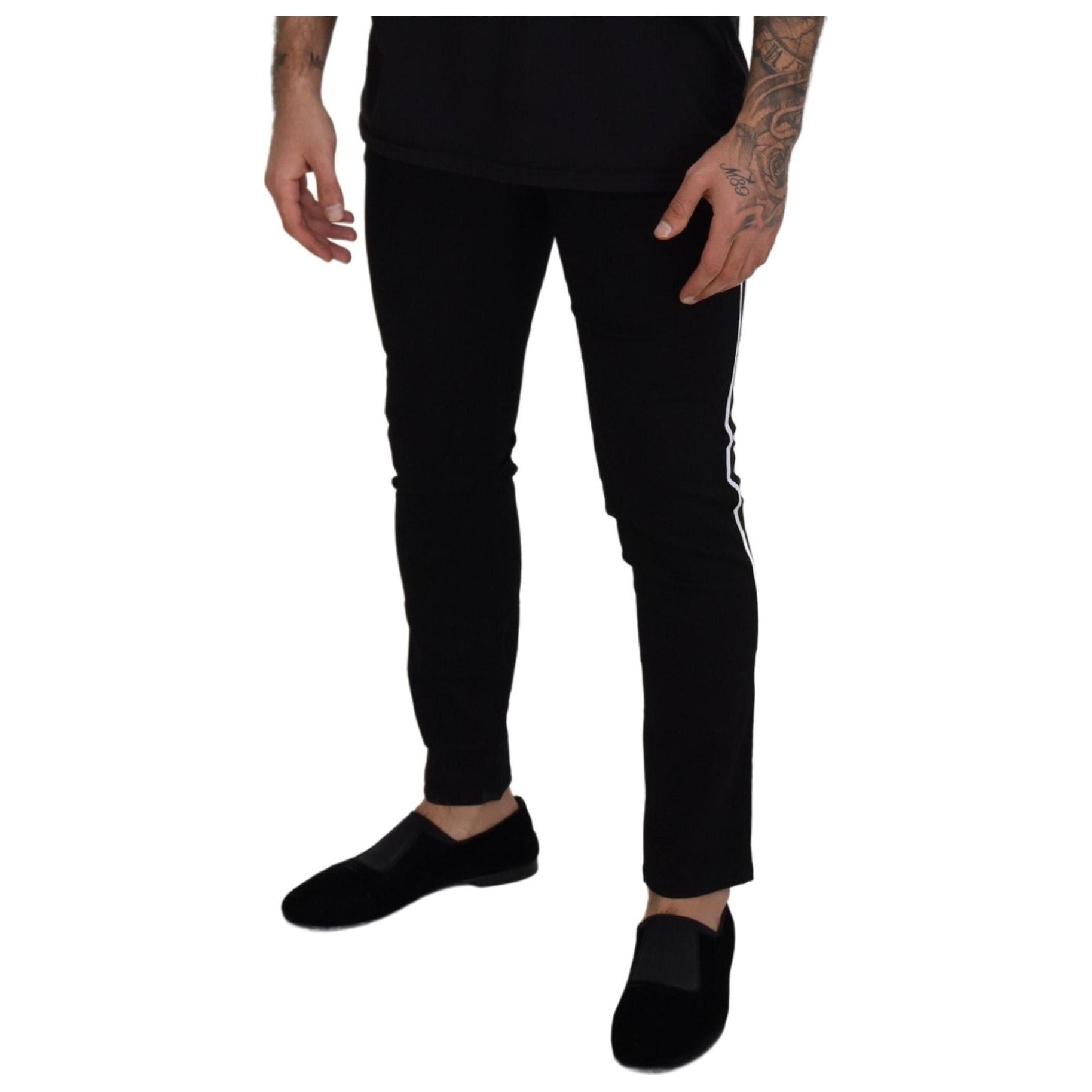 Dolce & Gabbana Black Cotton Slim Fit Denim Pants