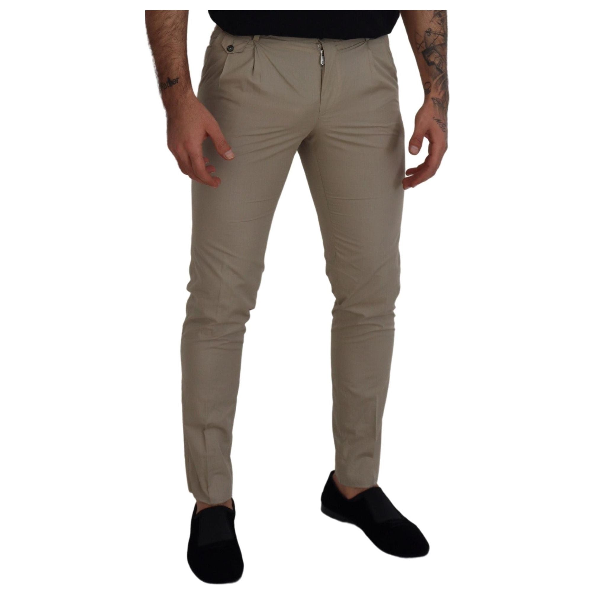 Dolce & Gabbana Stunning Beige Italian Cotton Trousers