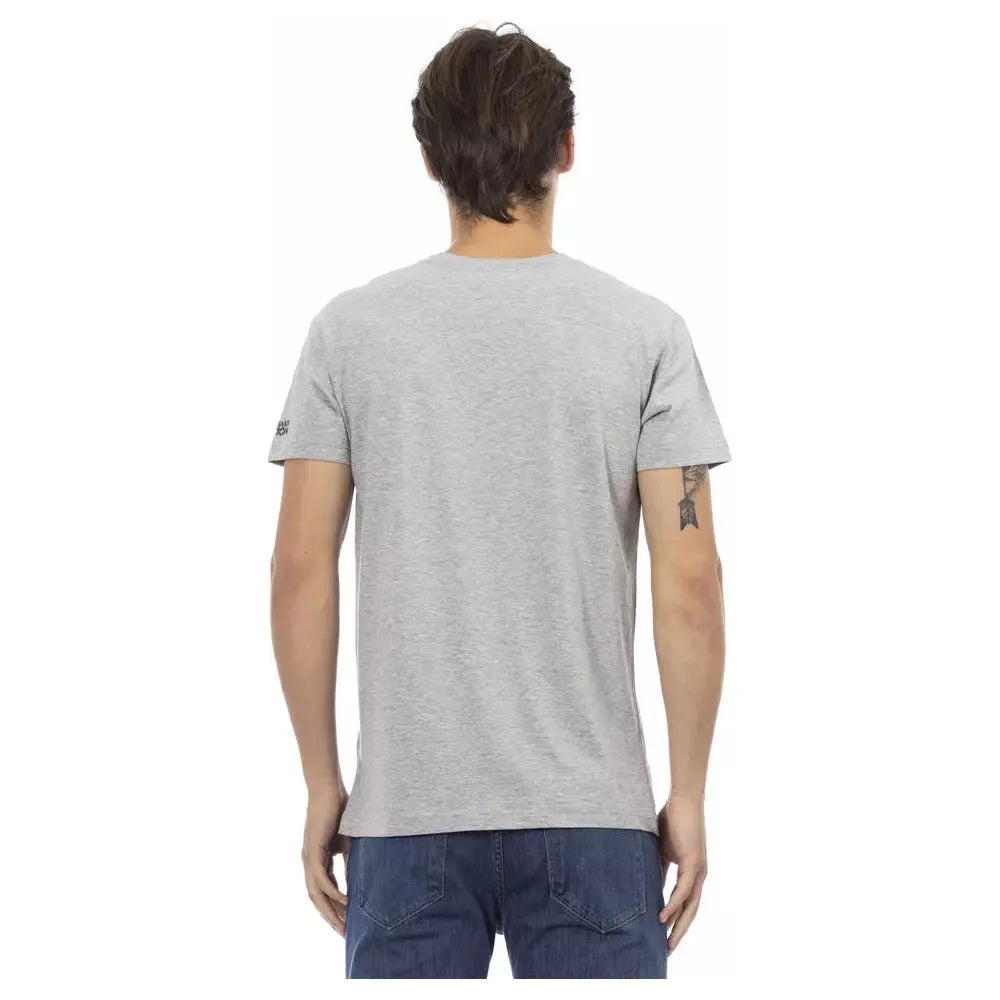 Trussardi Action Gray Cotton T-Shirt for Timeless Style