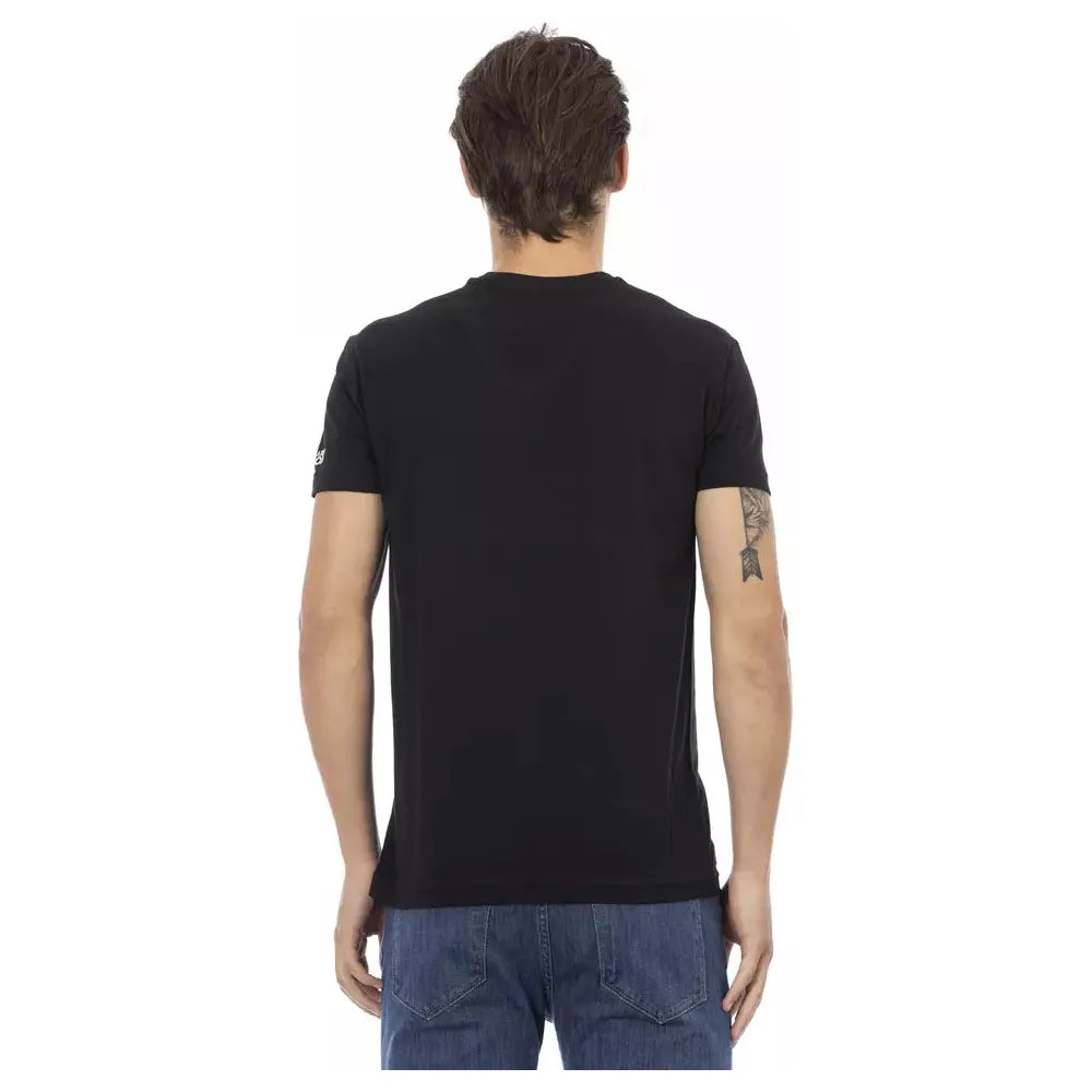 Trussardi Action Black Cotton T-Shirt for Elevated Style