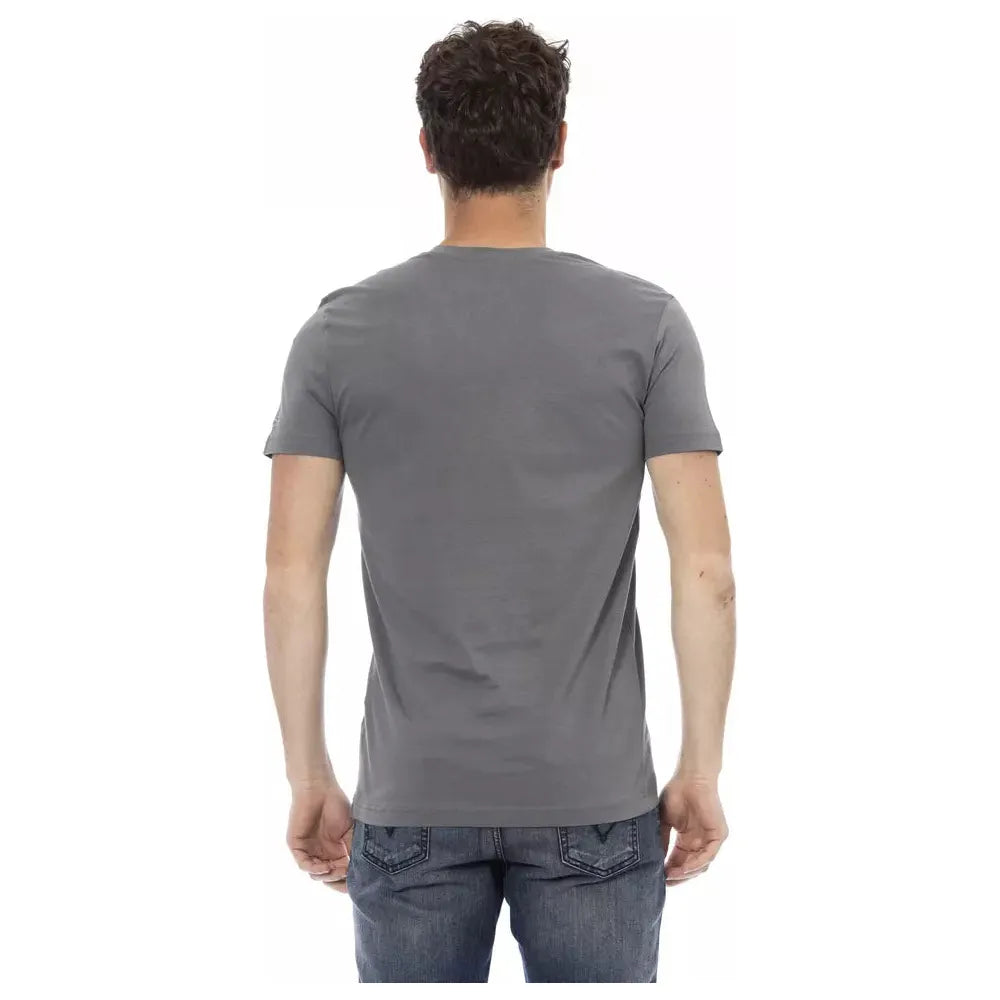 Trussardi Action Gray Cotton T-Shirt for Elevated Style