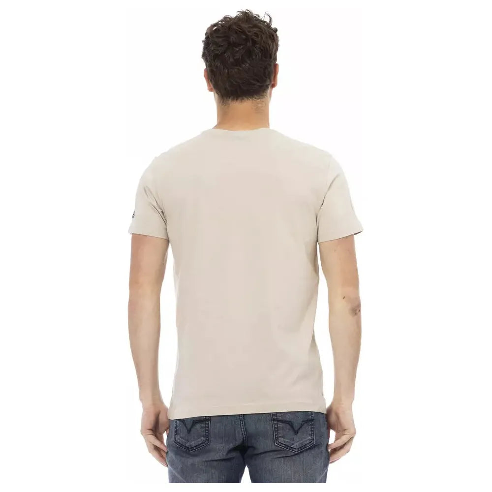 Trussardi Action Beige Cotton T-Shirt for Effortless Elegance