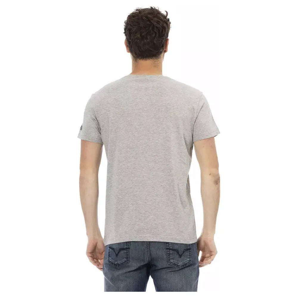 Trussardi Action Gray Cotton T-Shirt for Effortless Elegance