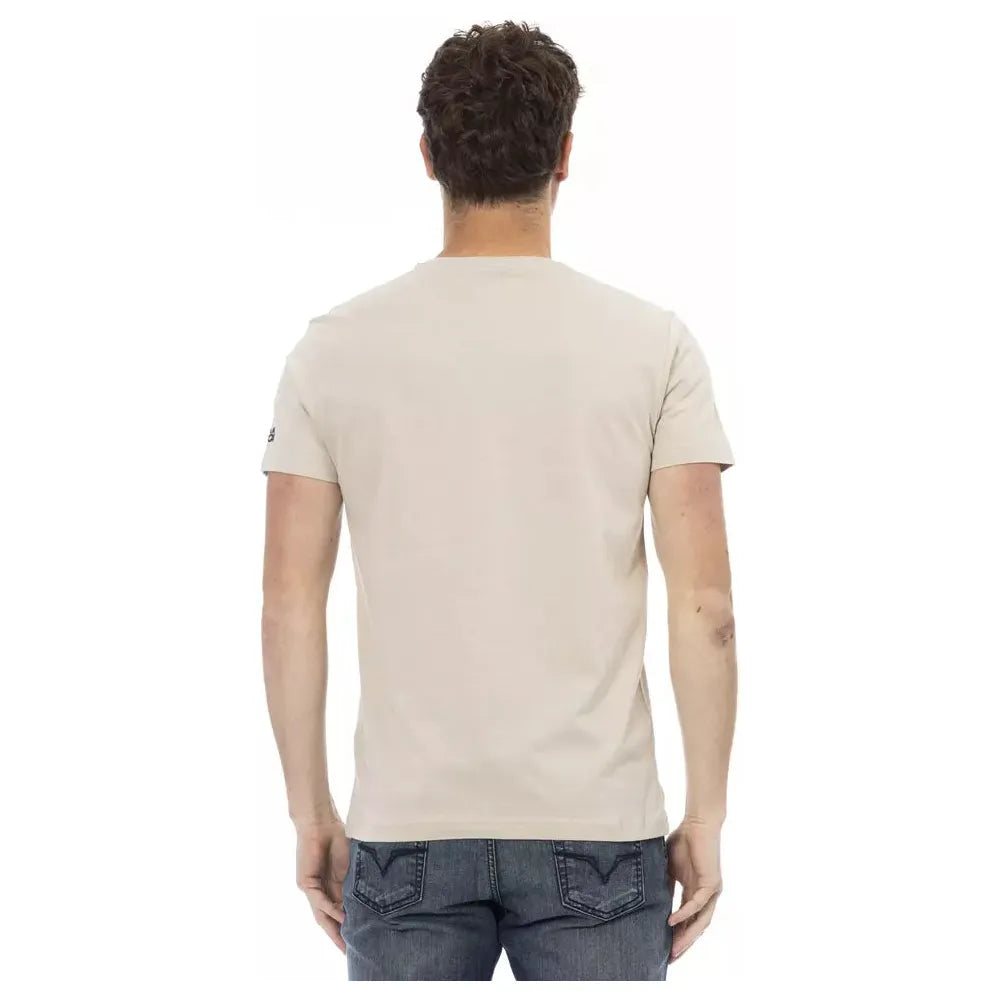 Trussardi Action Beige Cotton T-Shirt for Effortless Elegance