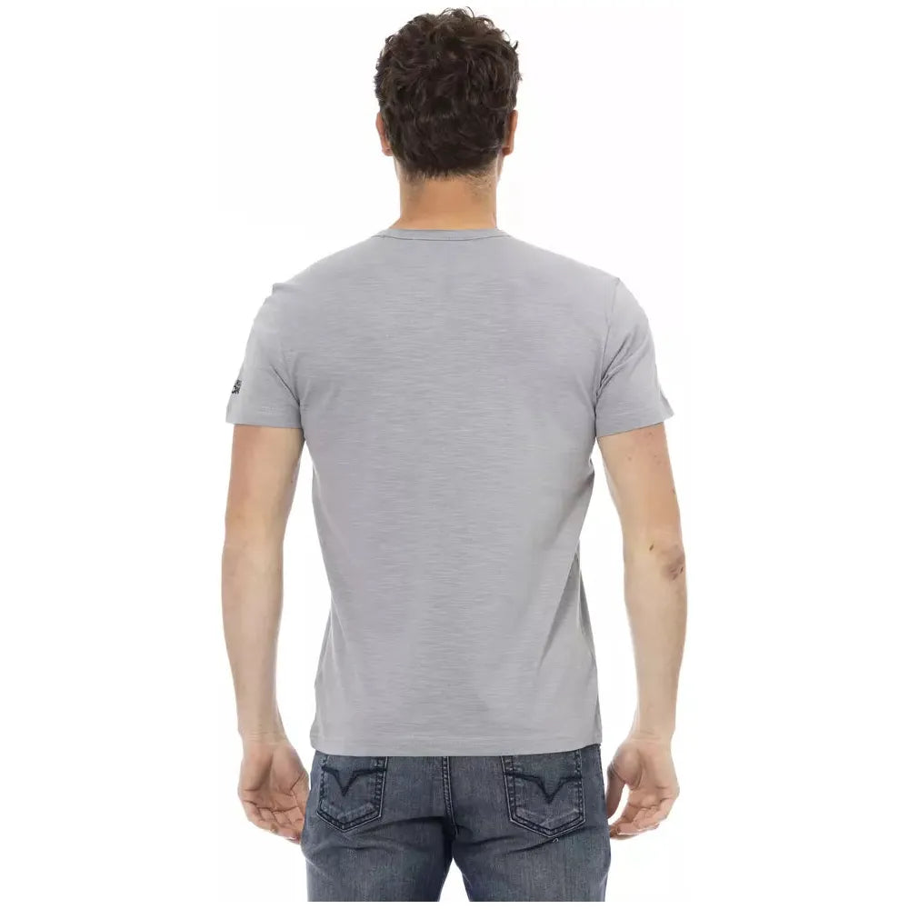 Trussardi Action Gray Cotton T-Shirt for Elevated Style