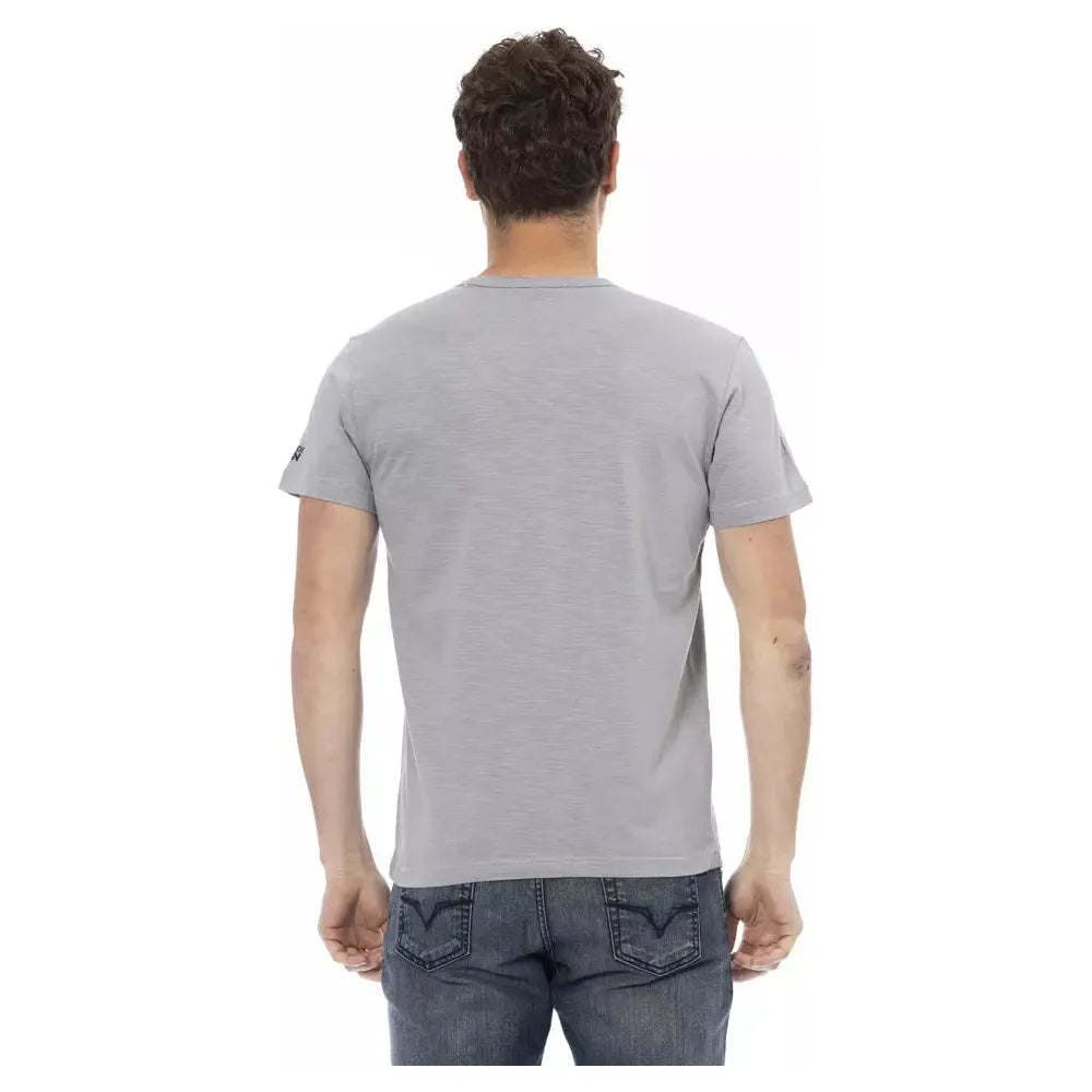Trussardi Action Gray Cotton T-Shirt for Elevated Style