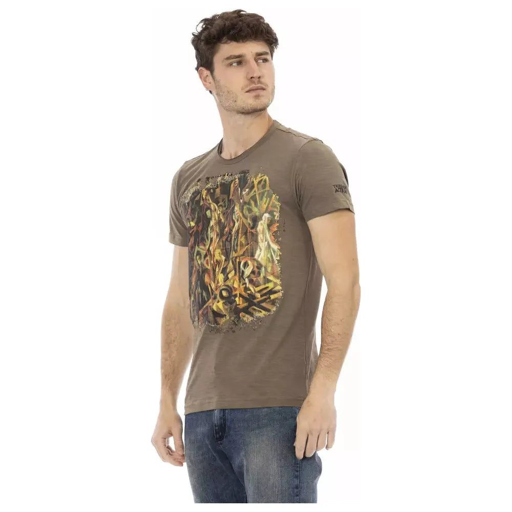 Trussardi Action Brown Cotton T-Shirt for Effortless Elegance