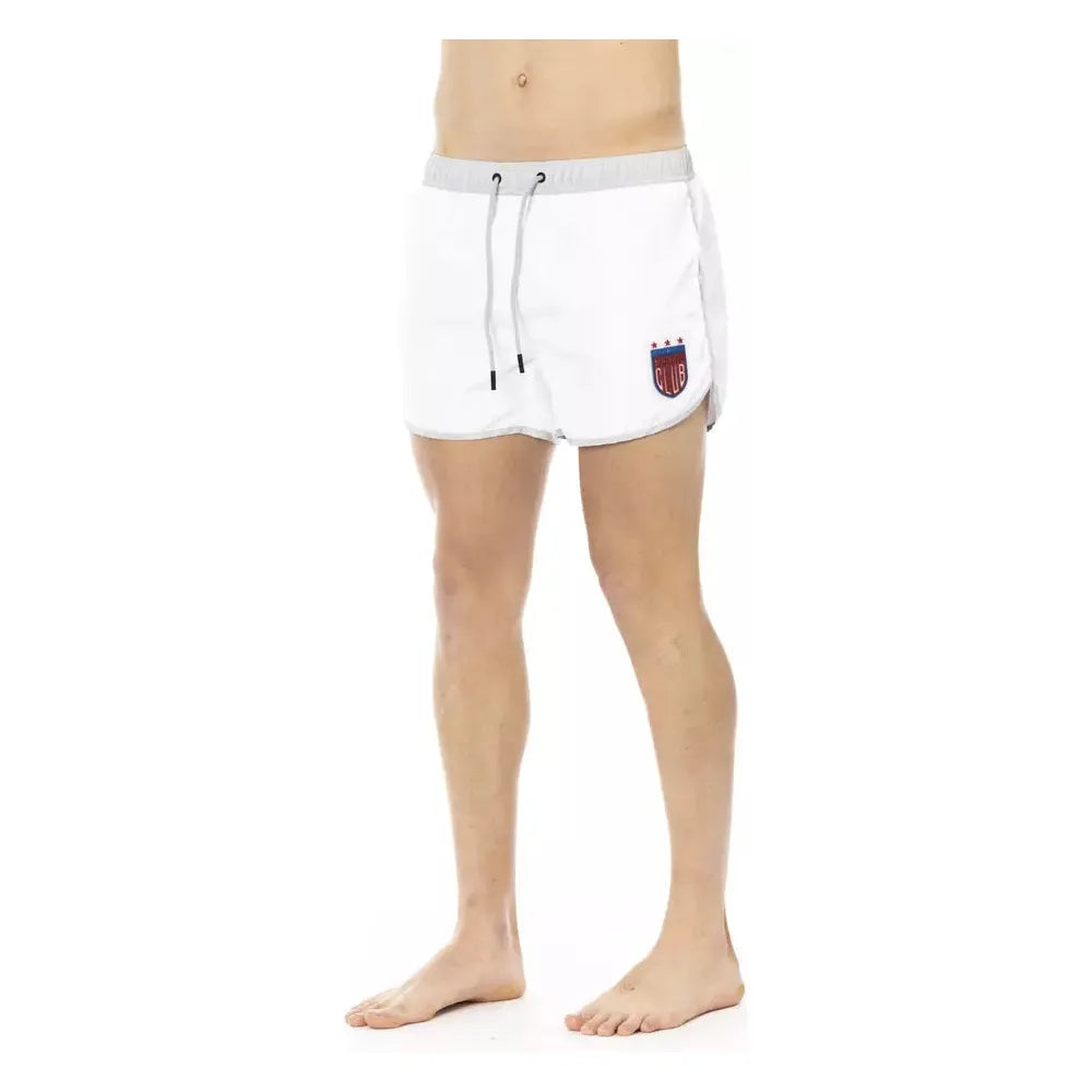 Bikkembergs White Cotton Swim Shorts for Effortless Summer Style