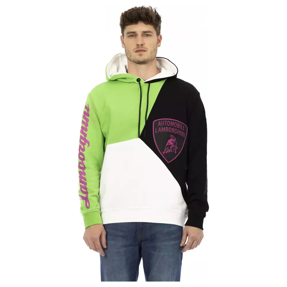 Automobili Lamborghini White Cotton Hooded Sweater
