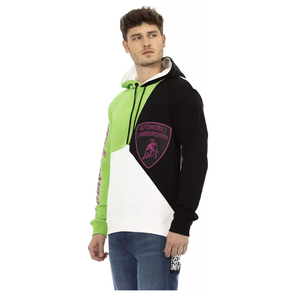 Automobili Lamborghini White Cotton Hooded Sweater