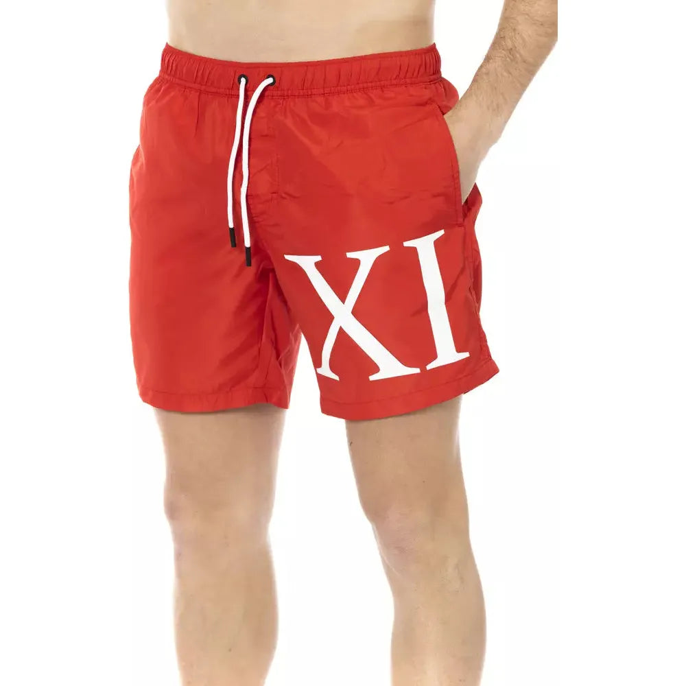 Bikkembergs Red Swim Short with Striking Dégradé Print