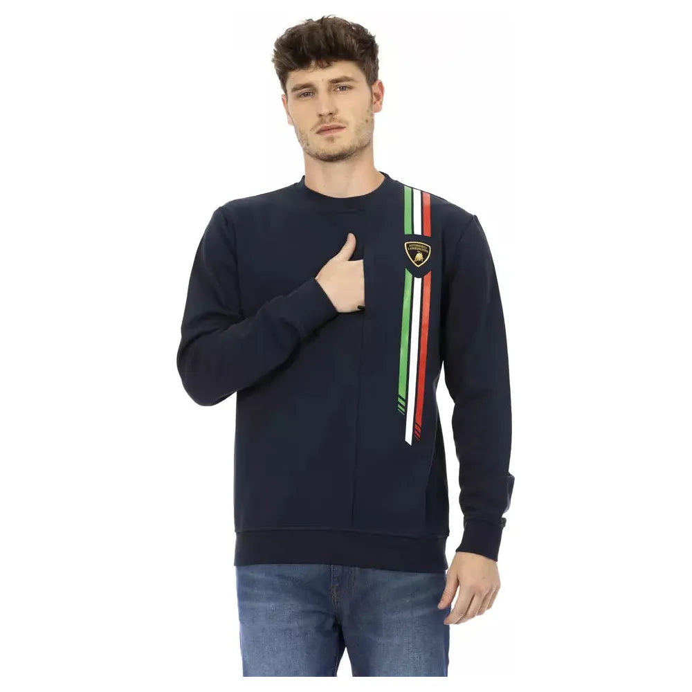 Automobili Lamborghini Blue Cotton Sweater for Luxury Style