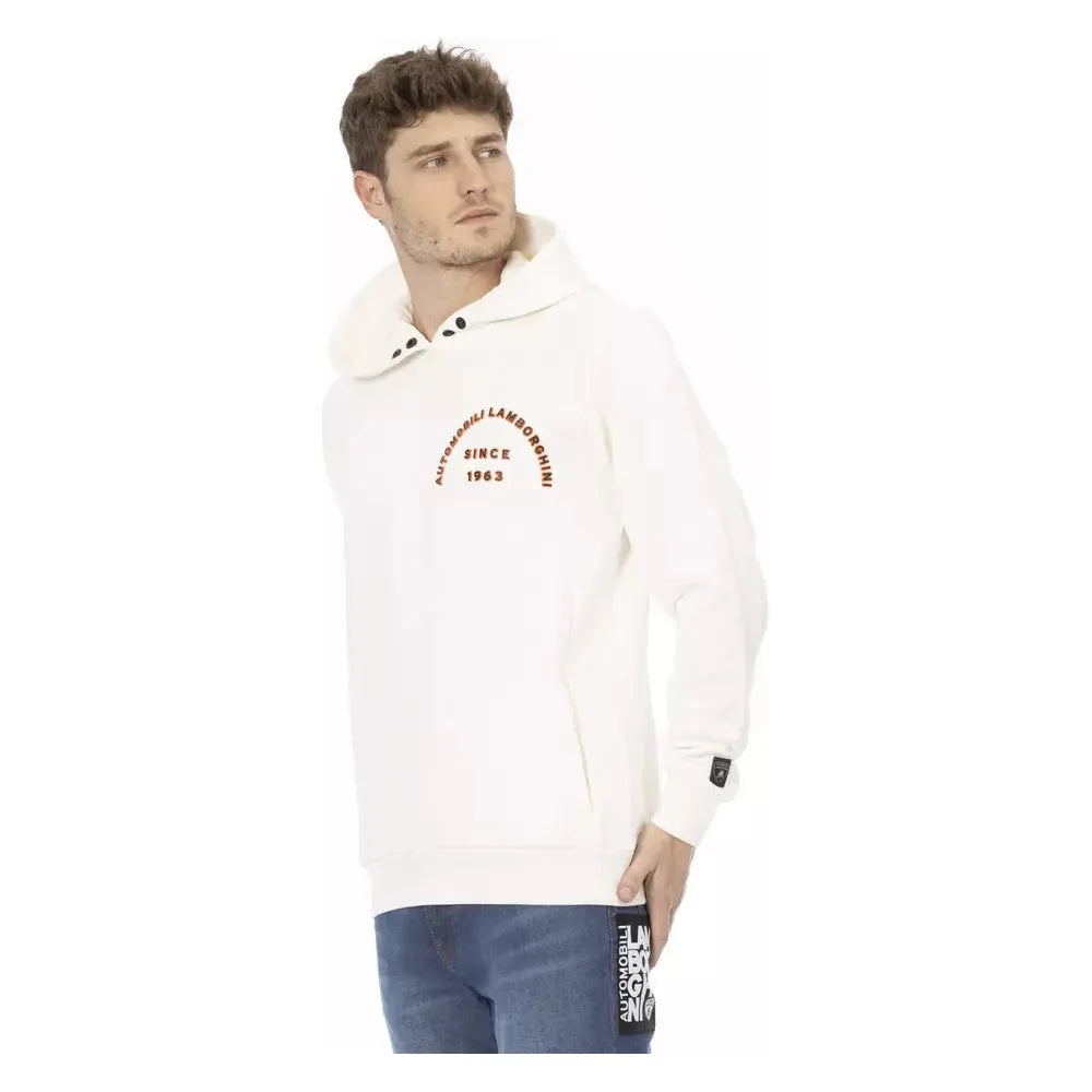Automobili Lamborghini White Cotton Sweater for Luxury Style