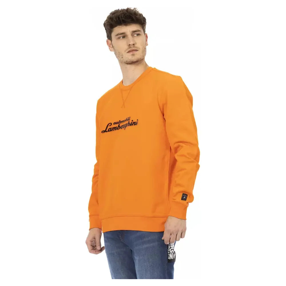 Automobili Lamborghini Orange Cotton Sweater for Luxury Style