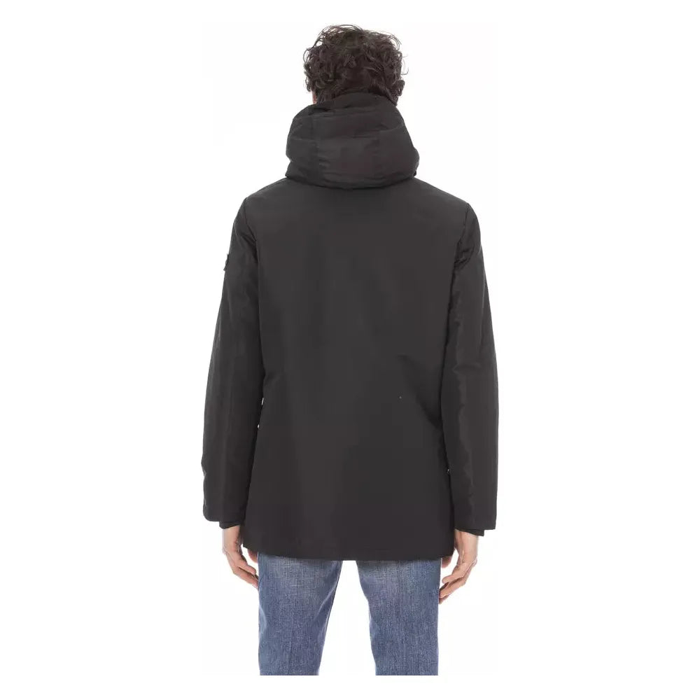 Baldinini Black Cotton Jacket for Elevated Sophistication