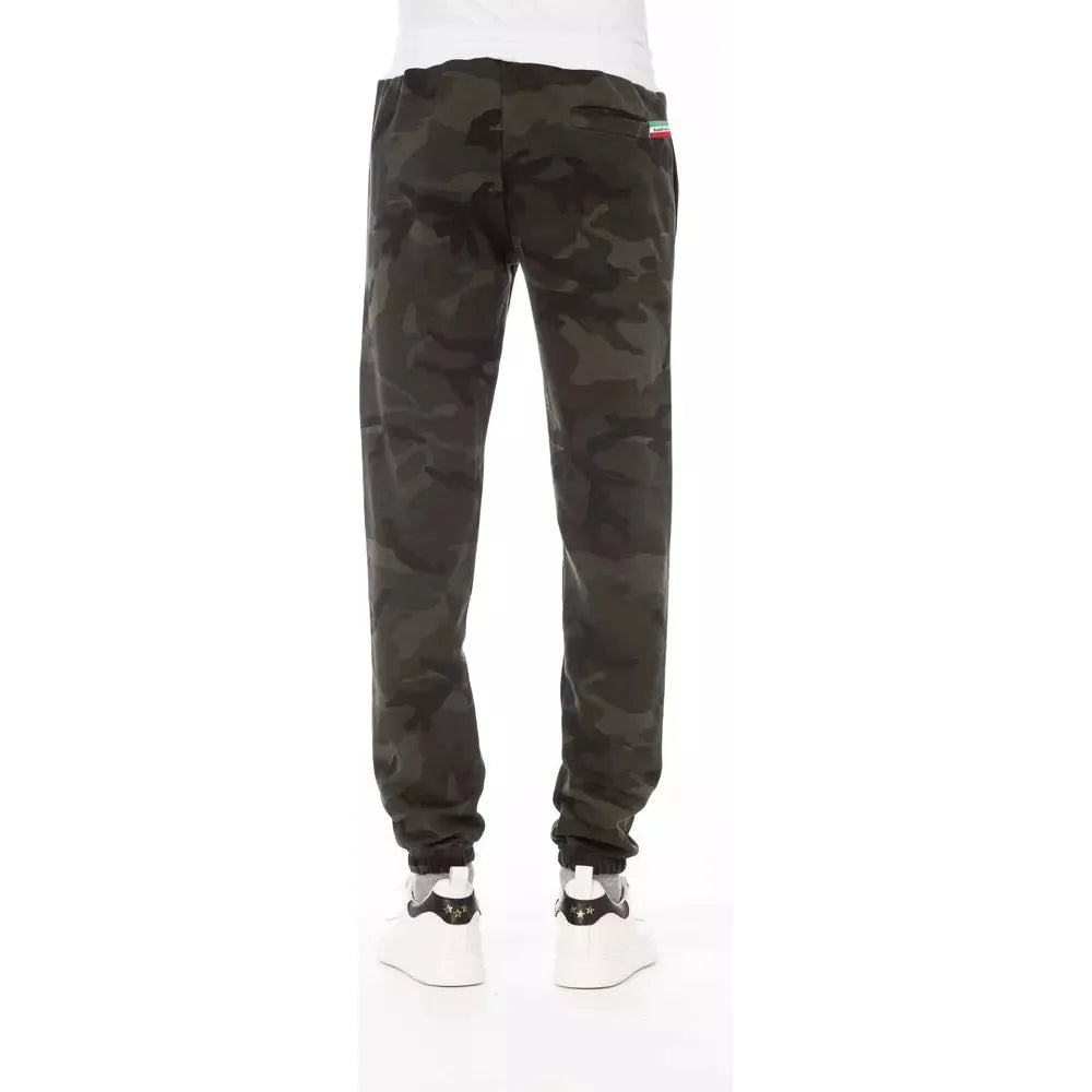 Baldinini Trend Green Cotton Sport Pant for Elevated Style